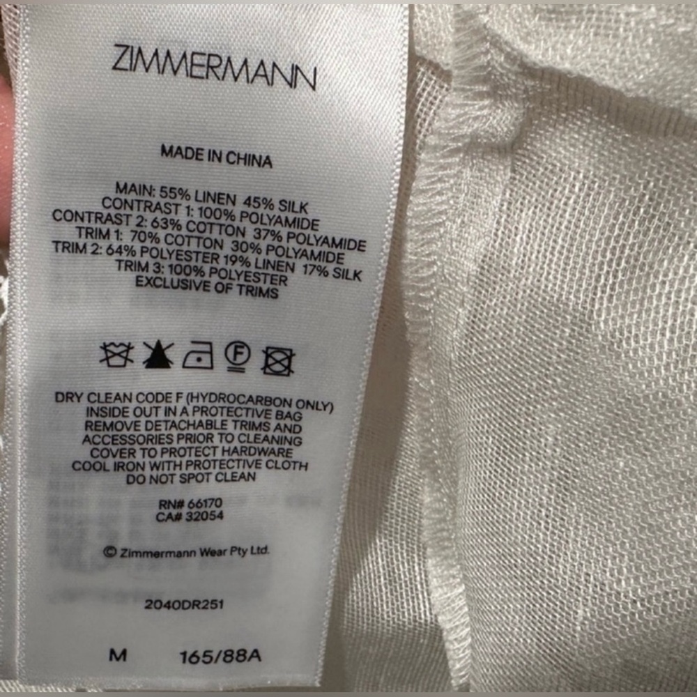 New Zimmermann Crush Heart Trim Long Sleeve Minidress Size Medium - Picture 5 of 13